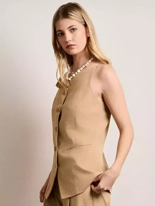 Beige Vestă de damă
