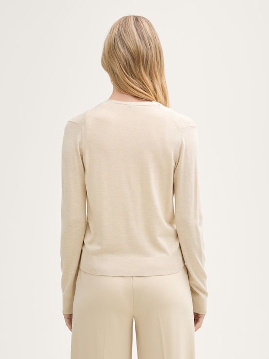 Къса Дамска плетена жилетка Beige