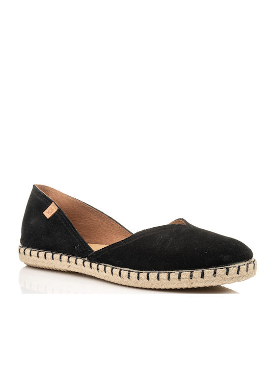 Women's Leather Espadrilles Black