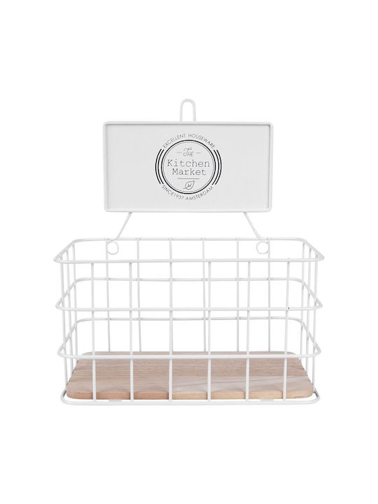 Excellent Houseware Επιτοίχιο Ράφι Μεταλλικό 21x12.5x24εκ. Λευκό