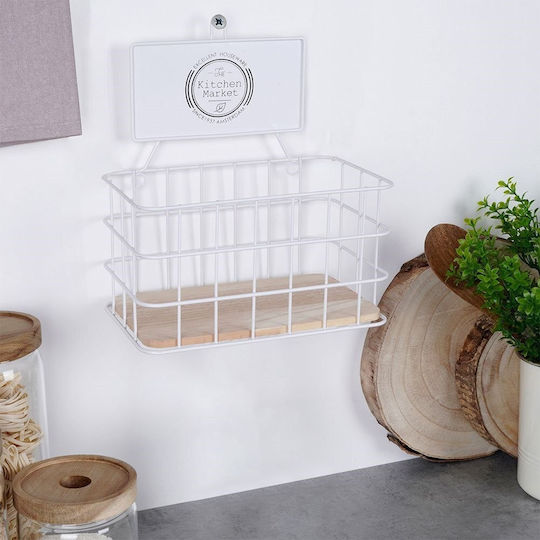 Excellent Houseware Wandmontage Metallisches Regal 21x12.5x24cm Weiß