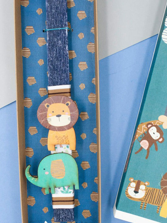 Easter Candle Flat with Box 29cm Blue