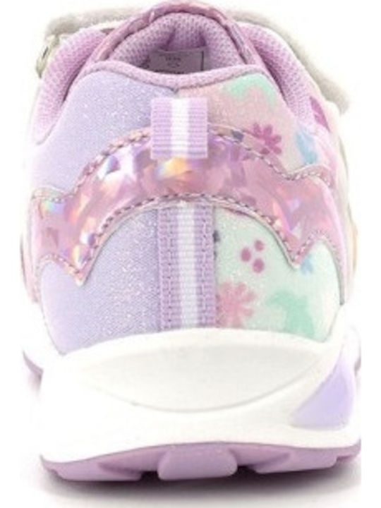 Παιδικά Sneakers με Σκρατς & Φωτάκια Λιλά