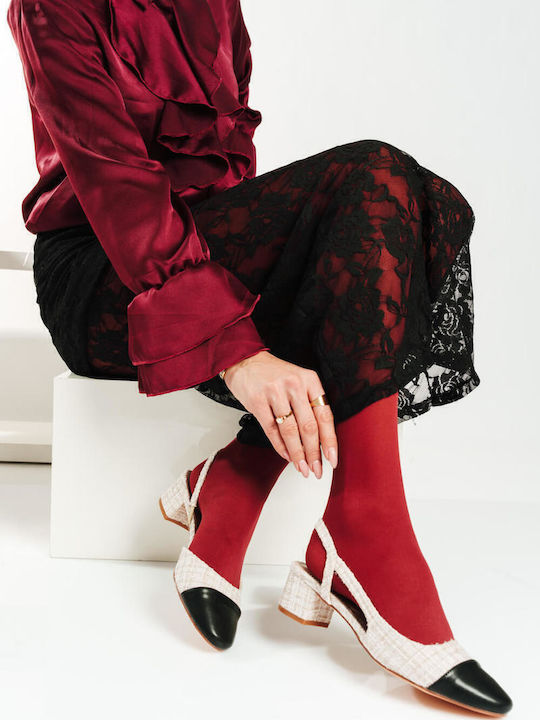 Μπεζ Chic Tweed Flats Κομψές Λεπτομέρειες