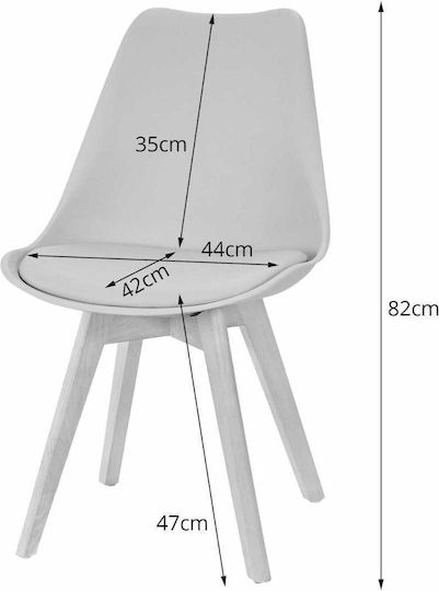 Mark Καρέκλα Κουζίνας από Πολυπροπυλένιο Transparent 49x42x82.5εκ.