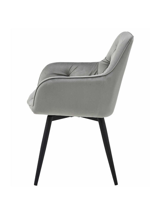 Kitchen Velvet Chair Silver-gray 66x58x51cm 2pcs