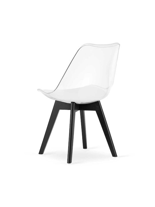 Mark Καρέκλα Κουζίνας από Πολυπροπυλένιο Transparent - Black 45x45x50εκ.