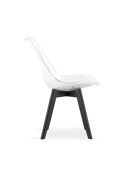 Mark Καρέκλα Κουζίνας από Πολυπροπυλένιο Transparent - Black 45x45x50εκ.