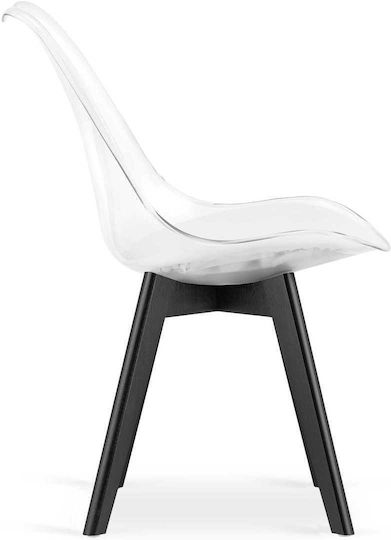 Mark Kitchen Polypropylene Chair Transparent - Black 45x45x50cm
