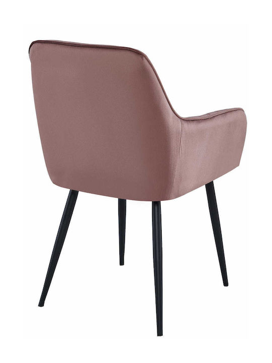 Solden Stühle Speisesaal Pink Velvet / Black 2Stück 85x55x58cm