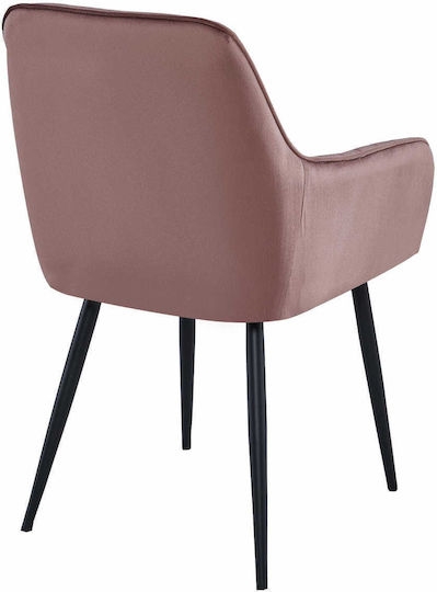 Solden Stühle Speisesaal Pink Velvet / Black 2Stück 85x55x58cm