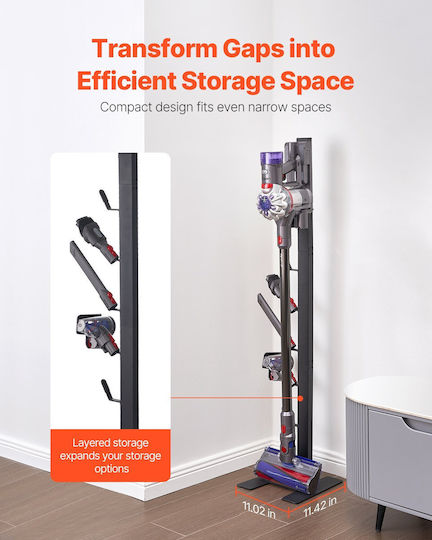 Vevor Vacuum Base Storage Stand for Dyson Multi-models with 6 Hooks
