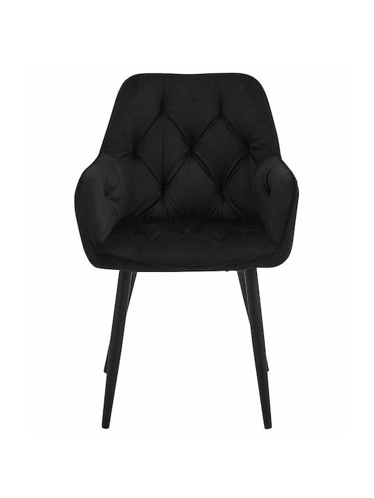Jork Καρέκλα Κουζίνας Βελούδινη Black Velvet 60x50x50εκ.