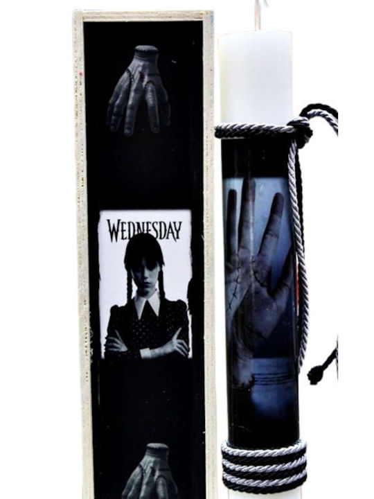 Easter Candle Wednesday Round with Box 28cm