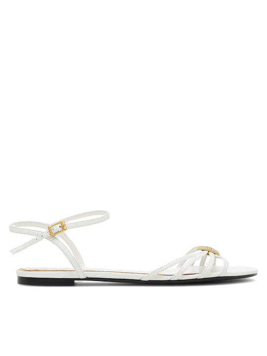 Flache Sandalen für Damen in Weiß Farbe