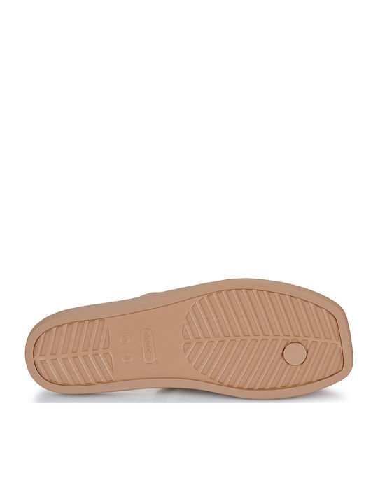 Miami Women's Flat Sandals in Beige Color