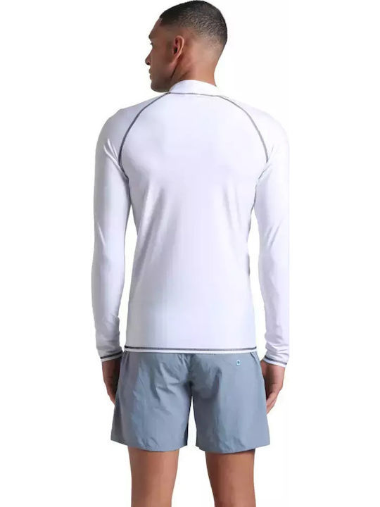 Arena Rash Vest Men's Long Sleeve Sun Protection Shirt White