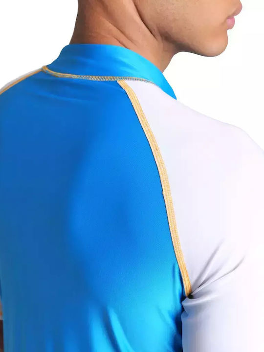 Arena Rash Vest Men's Short Sleeve Sun Protection Shirt Blue
