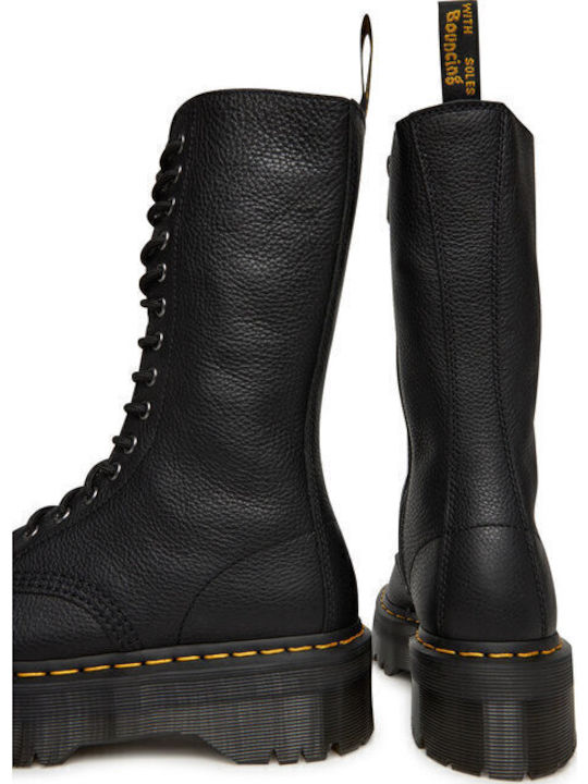 Quad Dm Leder Damenstiefel Schwarz