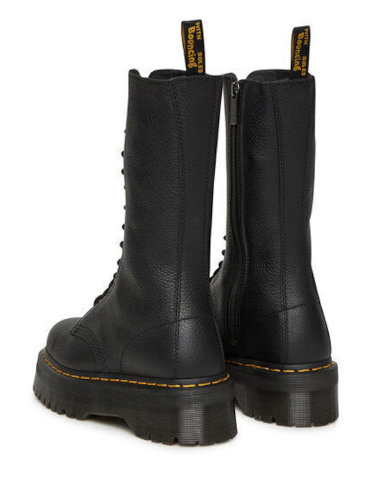 Quad Dm Leder Damenstiefel Schwarz