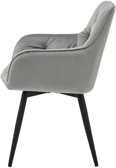 Jork360 Dining Room Velvet Chair Silver-gray 60x50x50cm