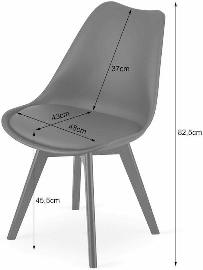 Mark Dining Room Polypropylene Chair Gray 60x50x50cm 4pcs