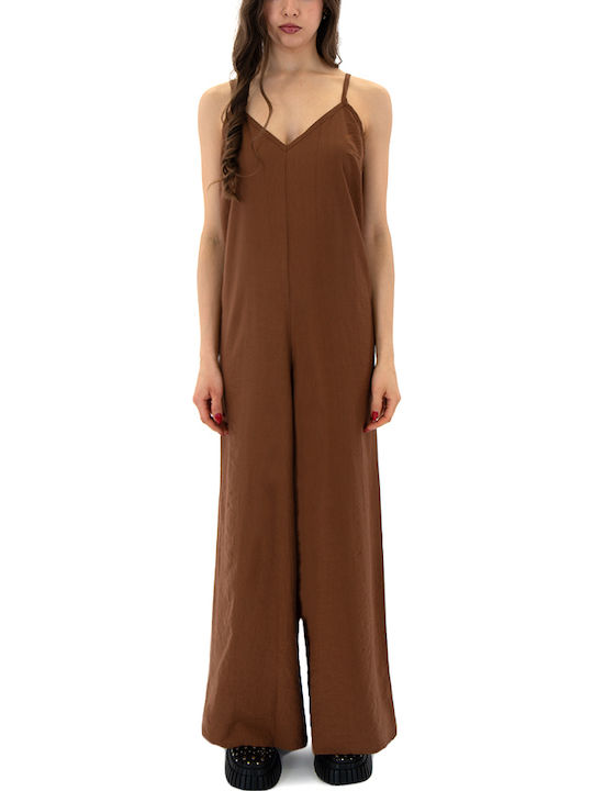 Women's Sleeveless One-piece Suit Brown