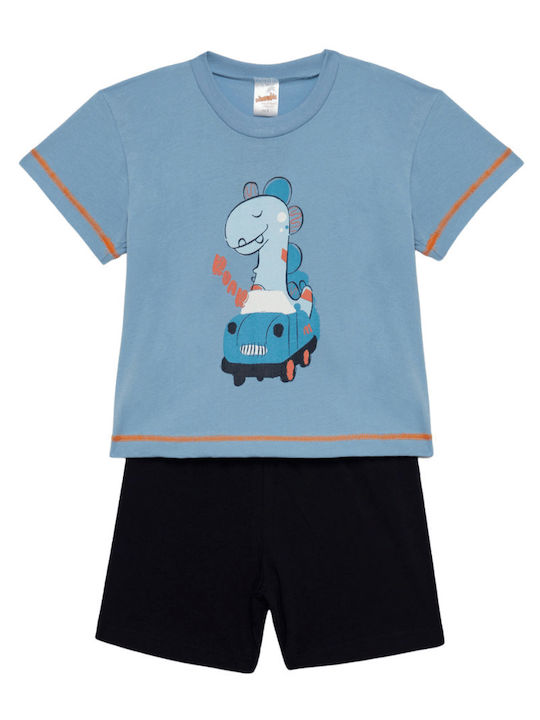 Minerva Kids' Pajamas Summer Sky Blue Dino