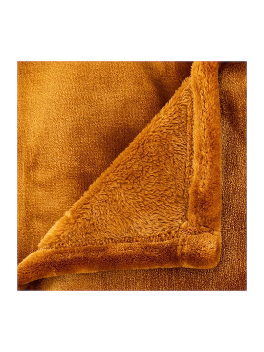 Atmosphera Weiche Samtige Decke Halbdoppelt 180x230cm Orange