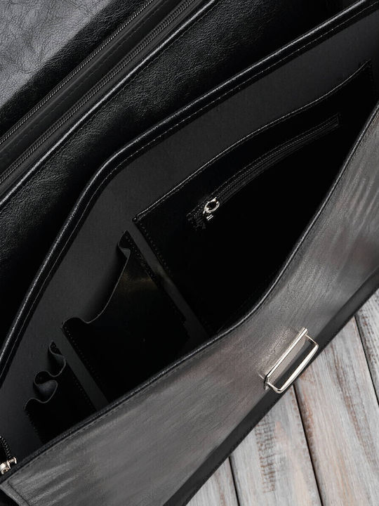 Leder Herrentasche Geldbörse Schwarz