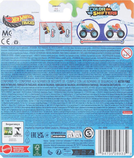 Hot Wheels Color Shifters Toy Car Color Shifters Duck N Roll Scale 1:64 Monster Truck for Ages 3+