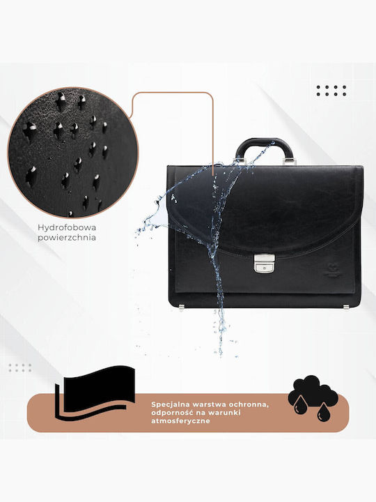 Leder Herrentasche Geldbörse Schwarz