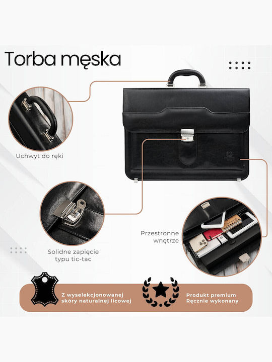 Leder Herrentasche Geldbörse Schwarz