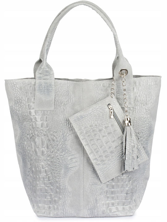 De piele Geantă de damă Shopper De umăr Bej
