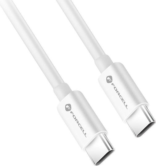 Forcell C338 USB 3.2 Кабел USB-C Мъжки - USB-C 60W Захранване (PD) Бял 1.5м 593920