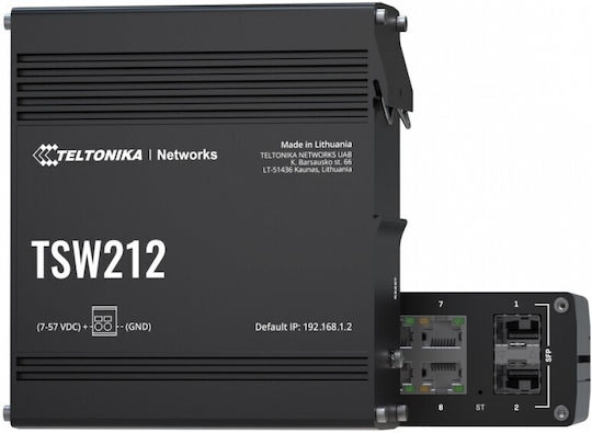 Teltonika TSW212 Managed L2 Switch with 8 Gigabit (1Gbps) Ethernet Ports and 2 SFP Ports