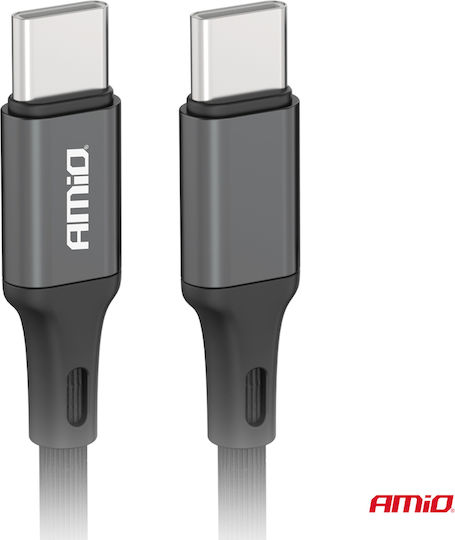 AMiO USB 2.0 Cable USB-C male - USB-C 60W Μαύρο 2m 03915