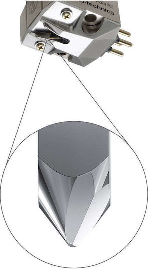Audio Technica Κεφαλή Πικάπ AT33SA Κινητού Πηνίου σε Ασημί Χρώμα