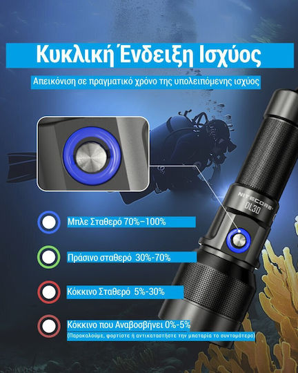 NiteCore Водолазно фенерче LED с яркост 1100lm за дълбочина до 100m
