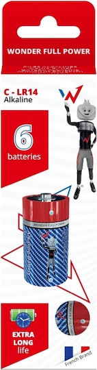 Wonder Alkaline Batteries C 1.5V 6pcs