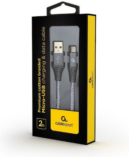 Gembird Regulär USB 2.0 auf Micro-USB-Kabel Gray 2m (CC-USB2B-AMMBM-2M-WB2) 1Stück