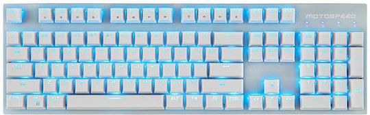 Motospeed GK89 Ασύρματο Gaming Μηχανικό Πληκτρολόγιο με Outemu Red διακόπτες και Φωτιζόμενα πλήκτρα (Ελληνικό) Λευκό