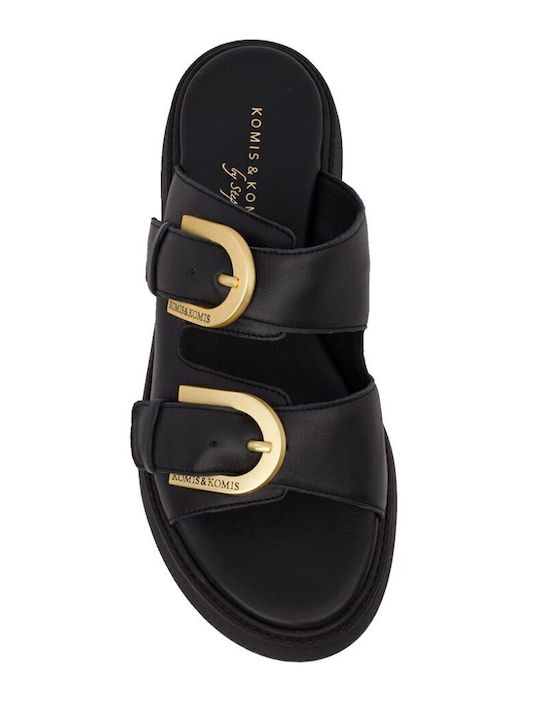 Καλοκαιρινές Γυναικείες Πλατφόρμες Black/Gold