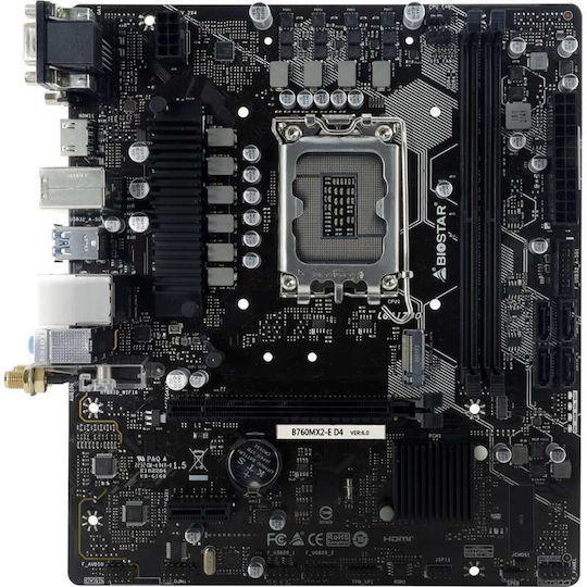 Biostar B760MX2-E D4 rev. 1.0 Motherboard Micro ATX με Intel 1700 Socket