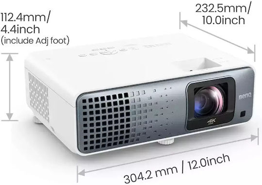 BenQ TK710STi 9H.JSK77.17E 3D Projector DLP (DMD) 4K Ultra HD Laser with Built-in Speakers White