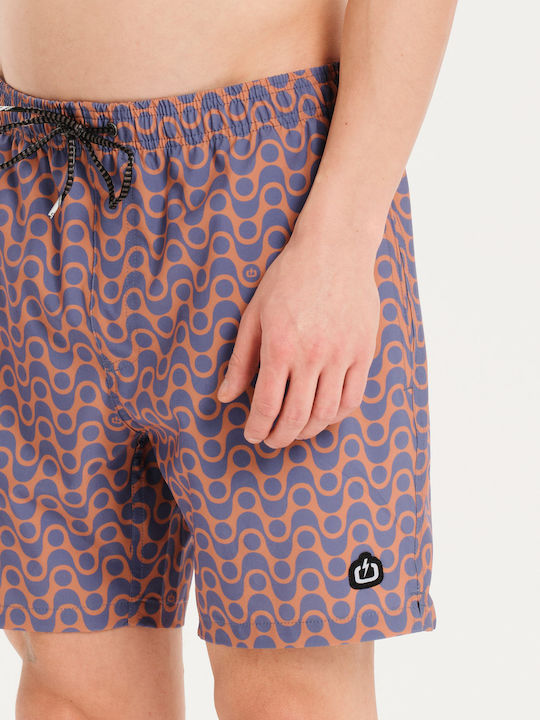 Herren-Bademode Kurze Hosen Orange Mit Mustern