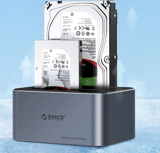 Orico Dockingstation für 5 Festplatten SATA 2.5" / 3.5" mit USB 3.2 / USB-C Verbindung (ORICO-6656C3-C-EU-GY-BP-HU)