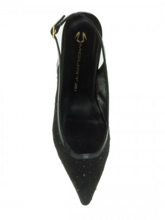 Pointy Slingback Ballerinas With strap Black