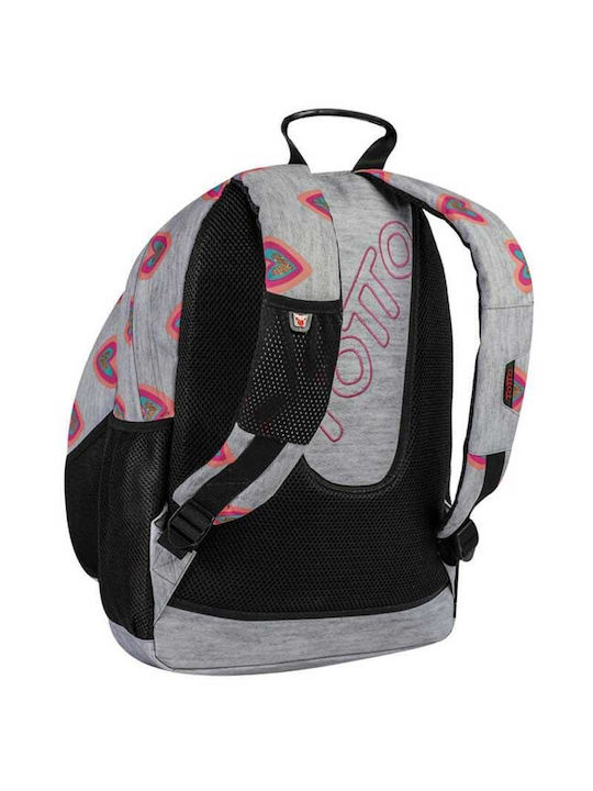 Totto Hearts School Bag Backpack Elementary Grey
