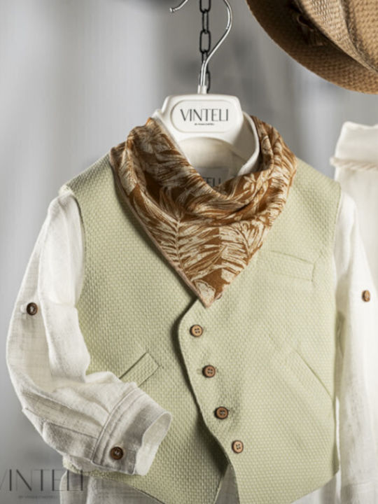 Vinteli Baptism Suit with Vest for Boy White